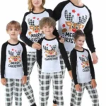 Kerst pyjama gezin rendier
