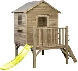 Slinking speelhuisje met glijbaan